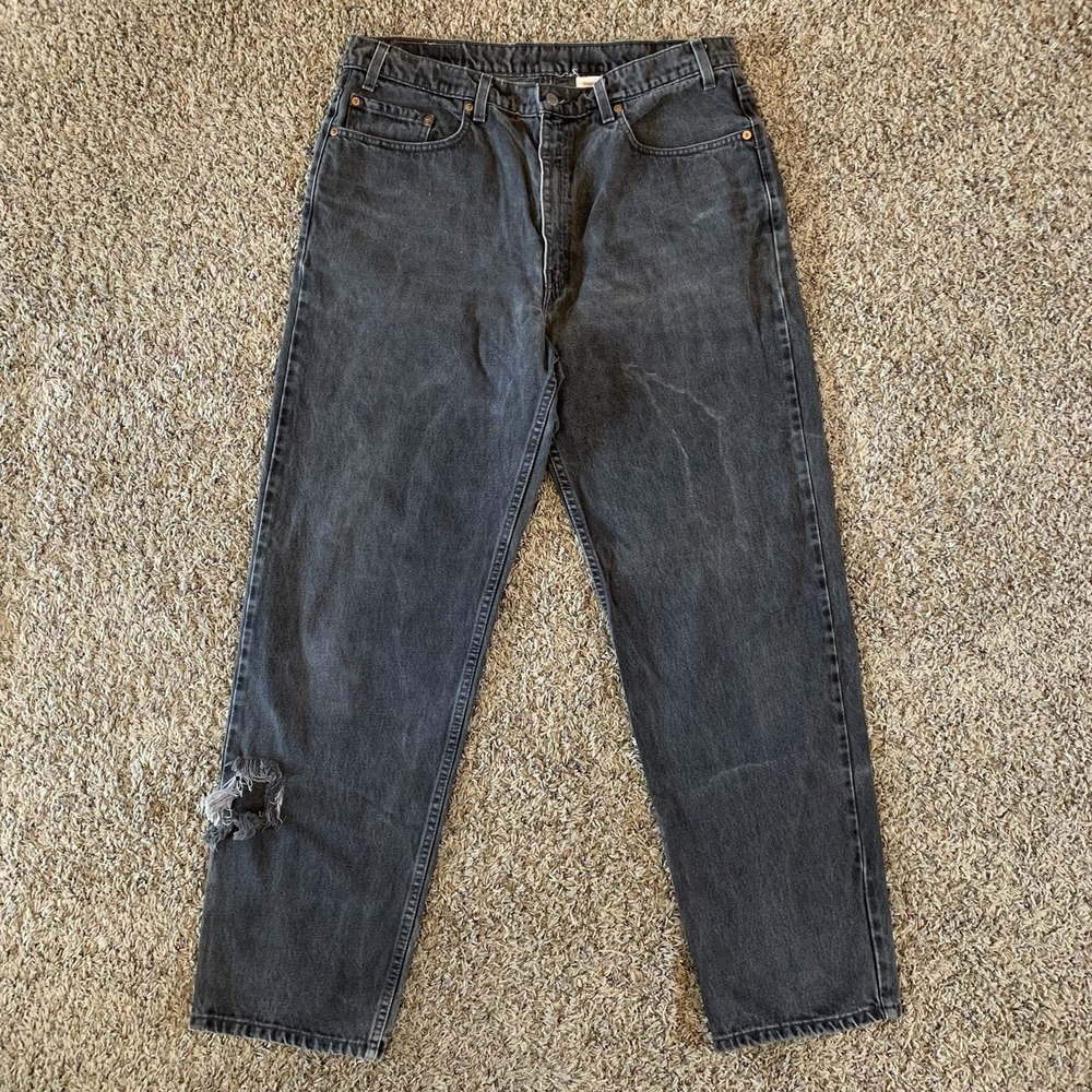 Vintage Levis 550 Jeans Mens 38x32 (Fits 36x31) Black Relaxed Fit Tapered 90s